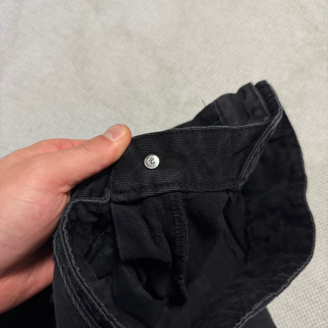 우영미 WYM 자수로고 와이드 데님 팬츠 상품이미지3