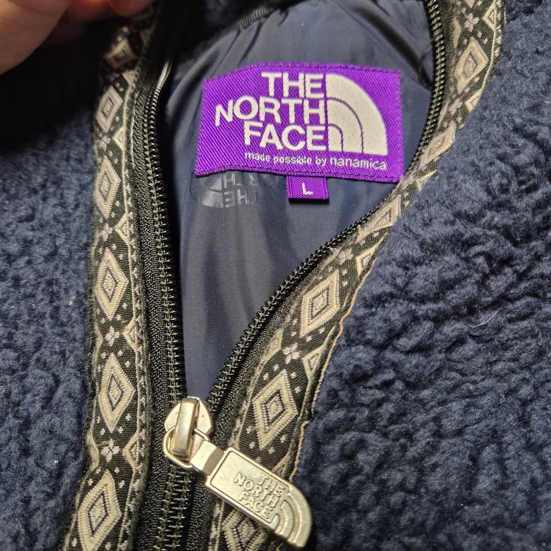 노스페이스 퍼플라벨 플리스 반집업 네이비 L 상품이미지3