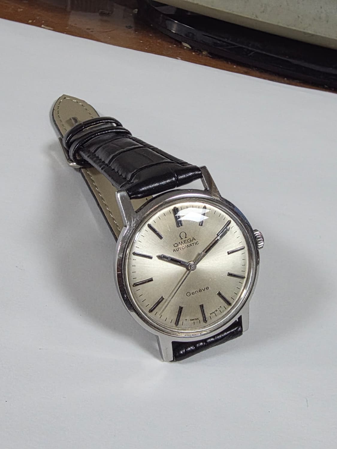 OMEGA 정품 오메가 제네브 실버 다이얼 은행잎 자동36mm 상품이미지8