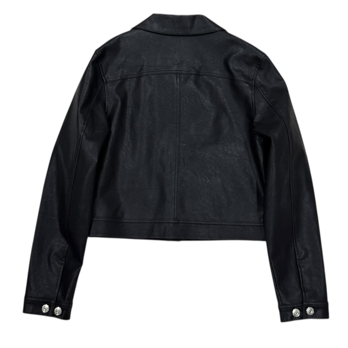 세터 우먼 심볼 브로치 폭스 레더 자켓 클래식 블랙 상품이미지3