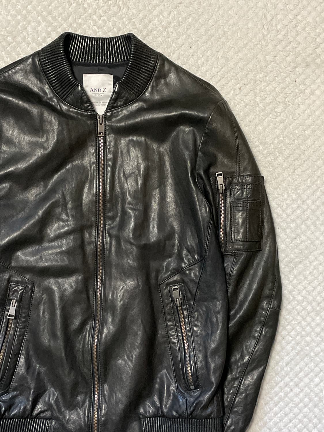 AND Z 웨스턴 무드 2WAY 램스킨 양가죽 바이커 레더 자켓 상품이미지2