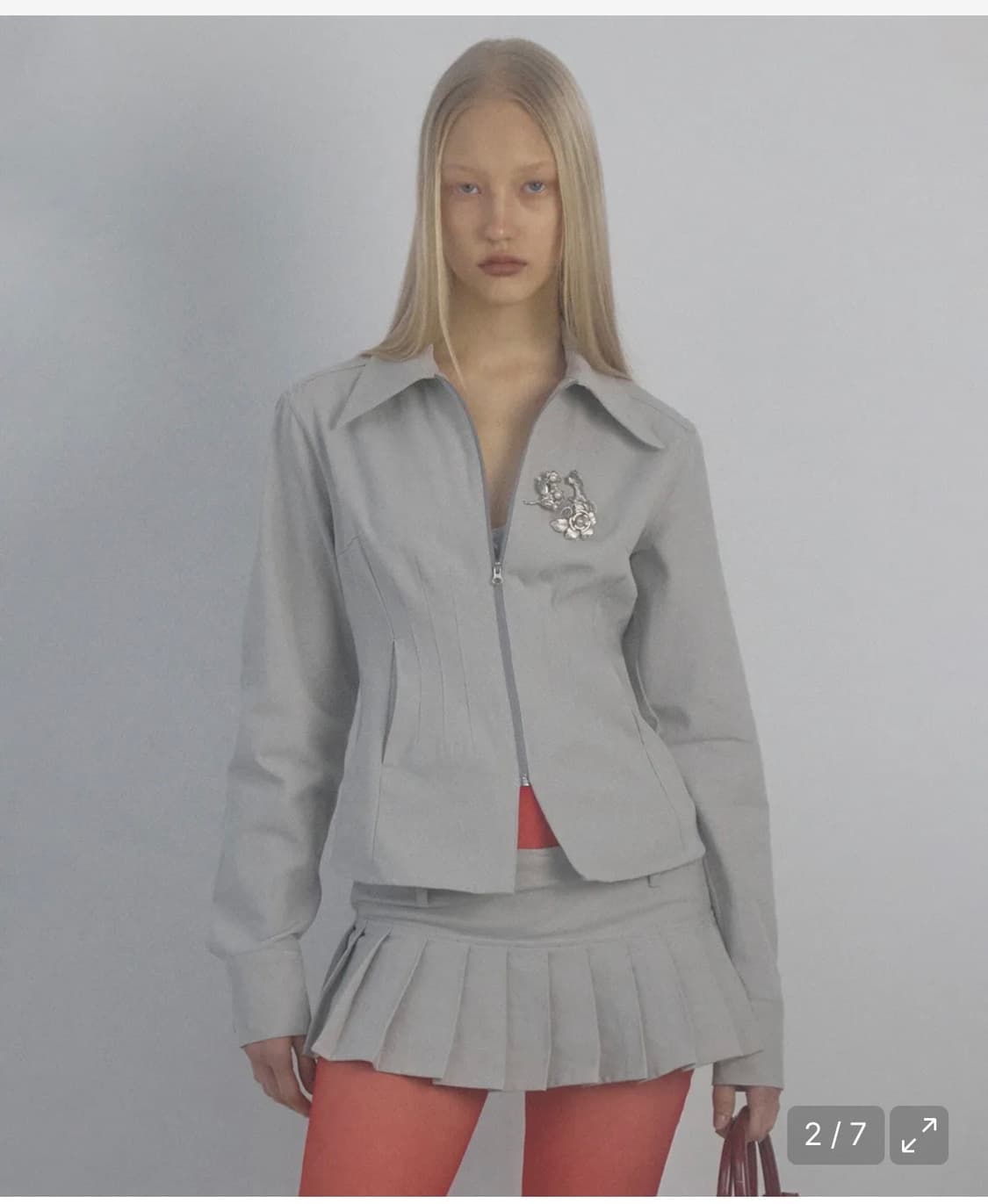 스컬프터 코튼 집업 자켓 아이스그레이 상품이미지2