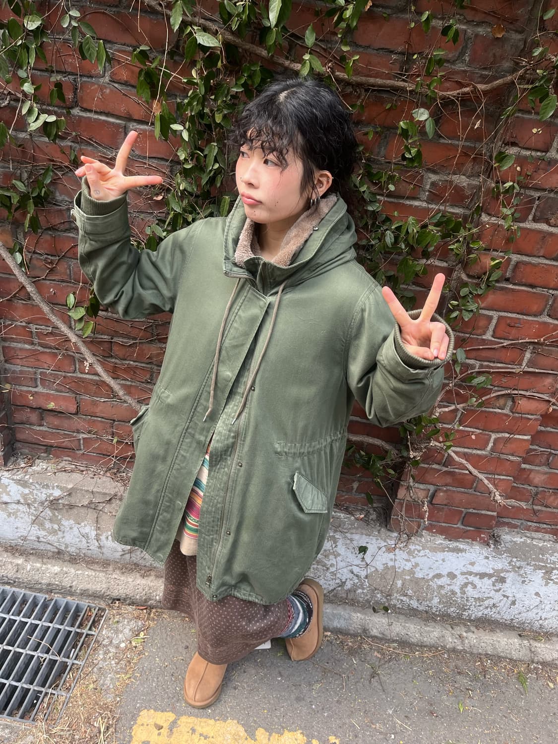 빈티지 카키 데일리 야상 아우터 상품이미지3