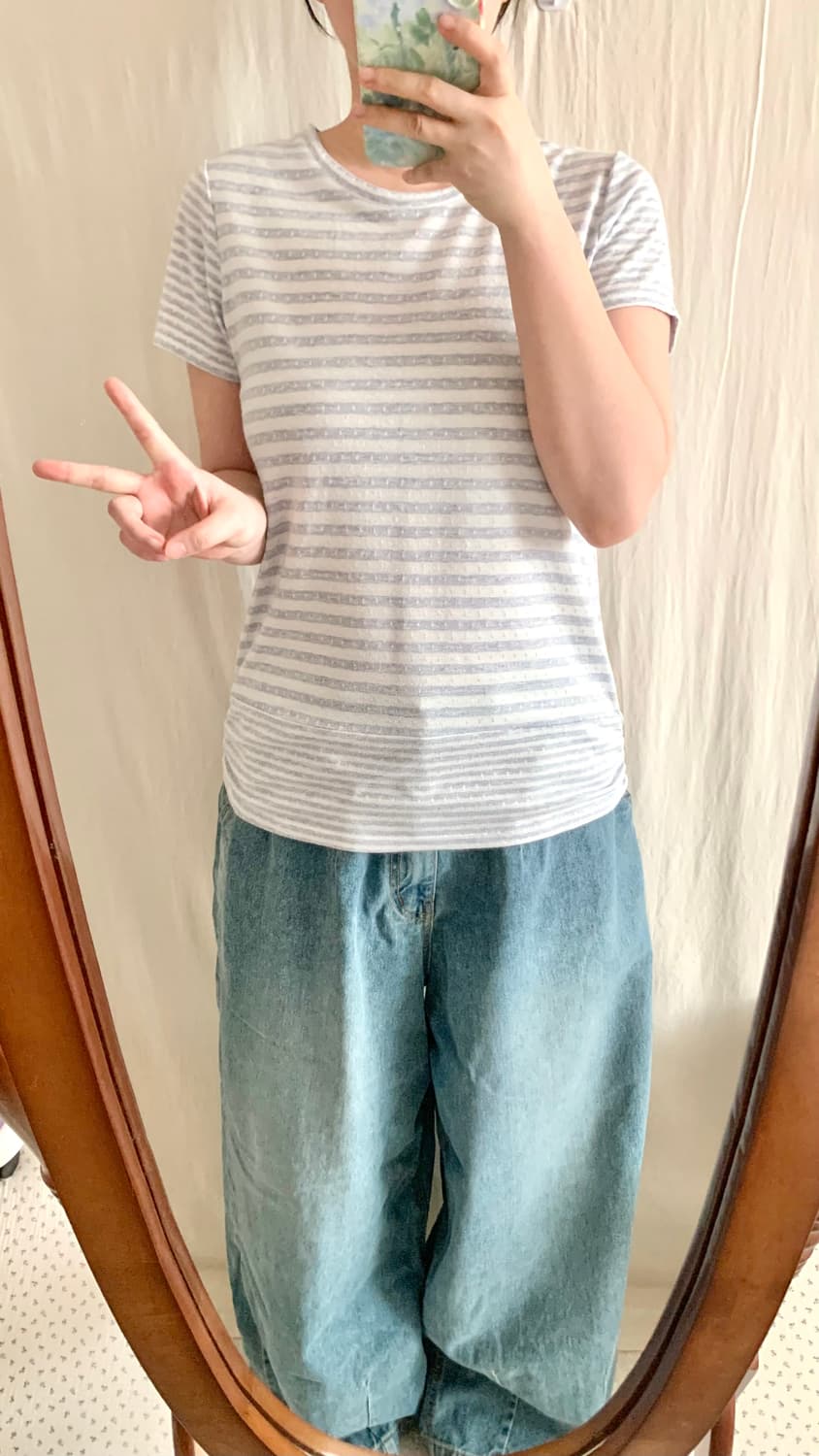 소라 스트라이프 패치 셔링 티 상품이미지4