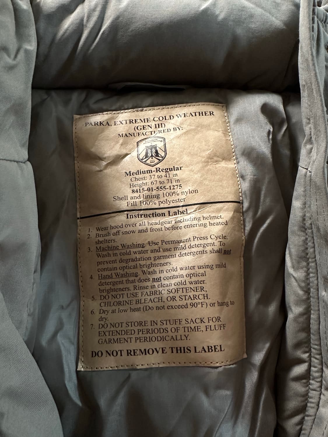 미군 프리마로프트 자켓 판매합니다 상품이미지2