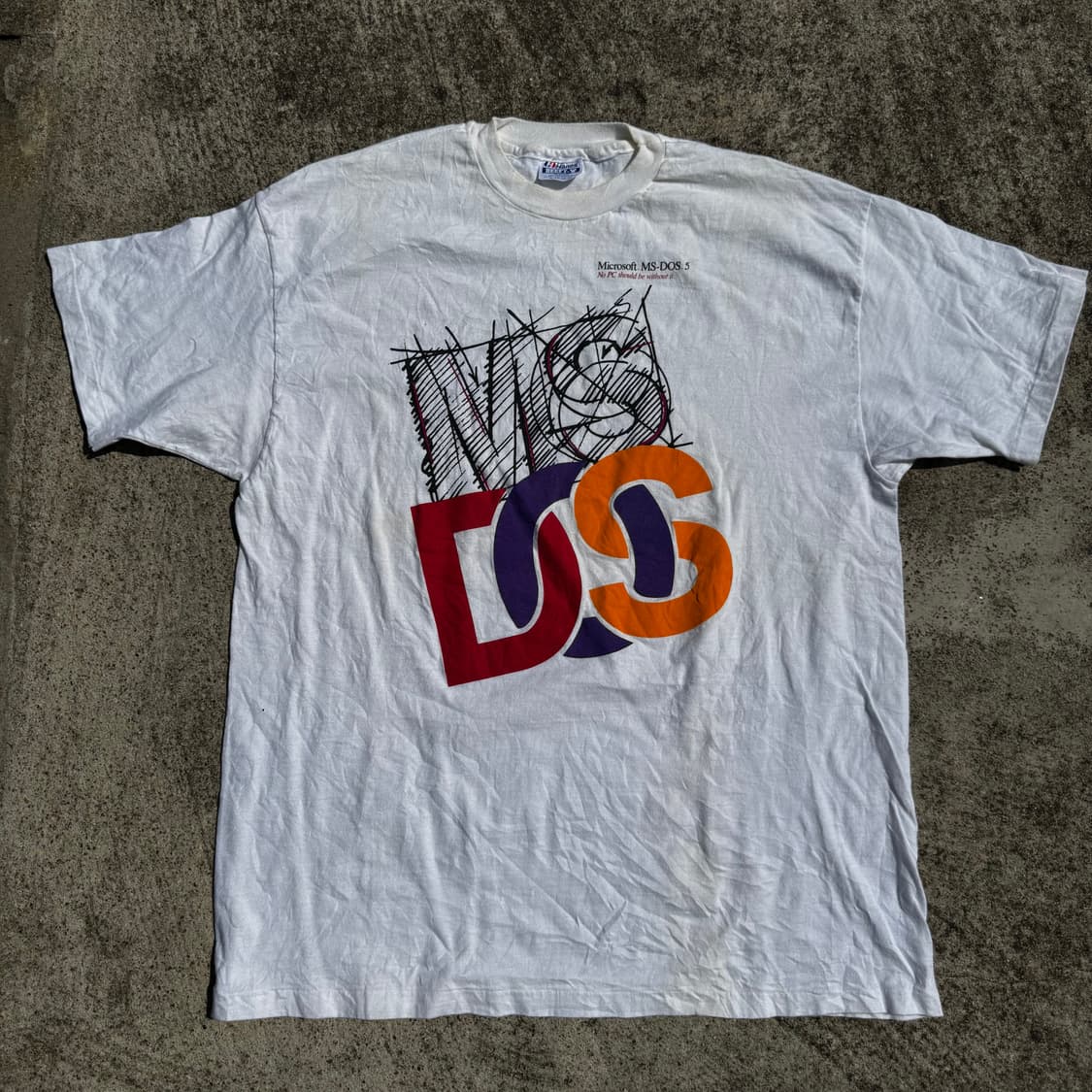 [XL] 90s 마이크로소프트 MS-DOS5 프린트 반팔티 상품이미지1