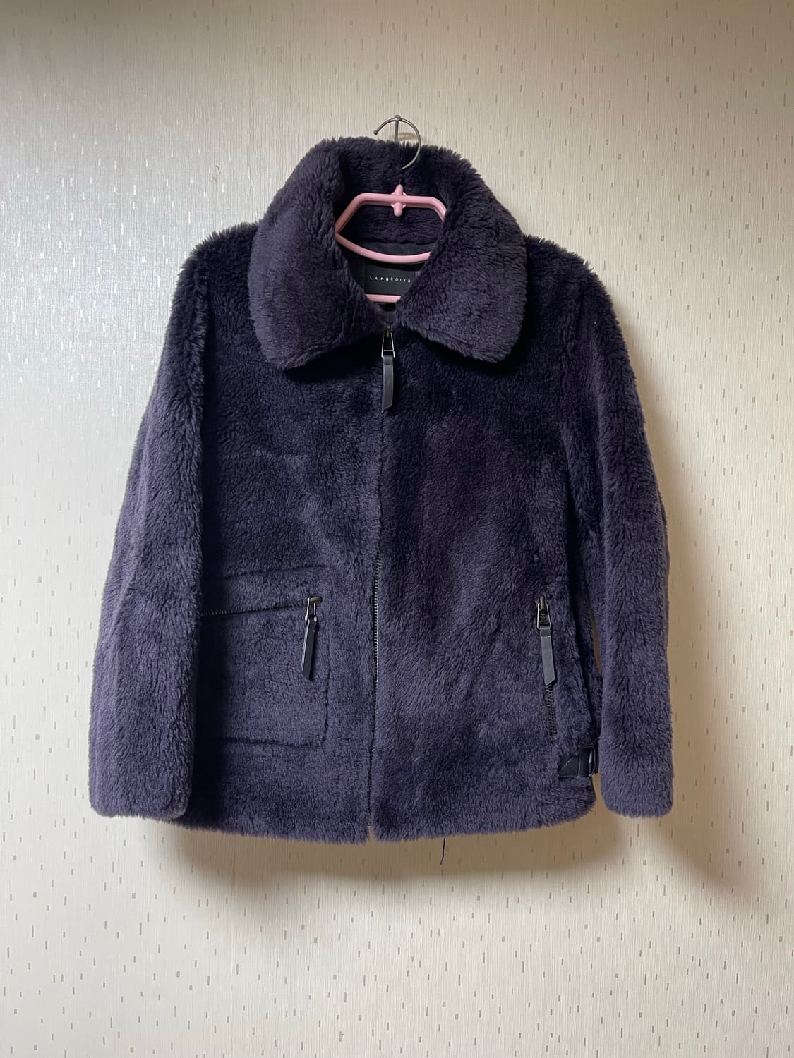 루나코어스 정품 천연 호주산 양모 자켓 보라색 상품이미지1