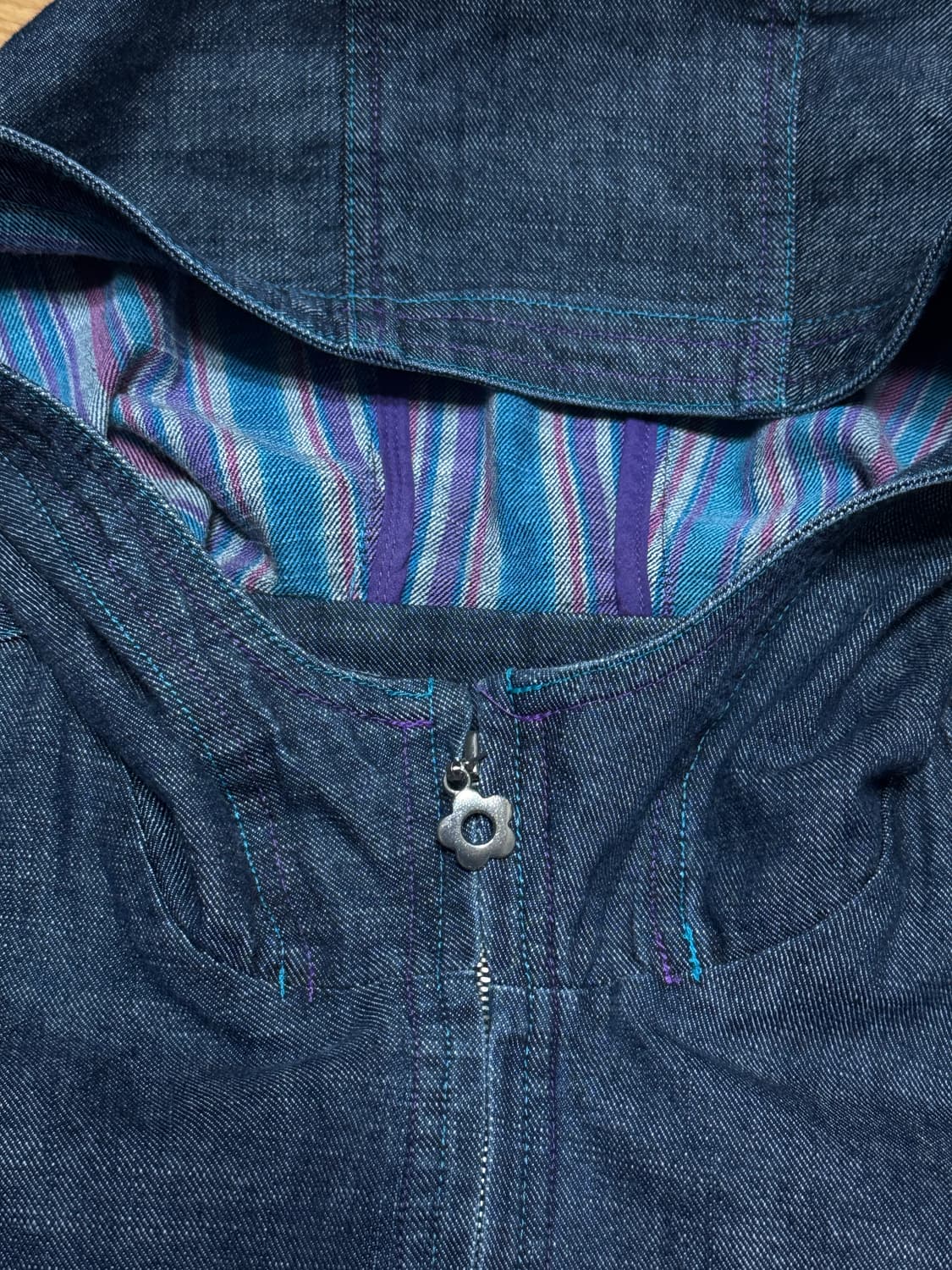 빈티지 후드 데님 자켓 상품이미지3