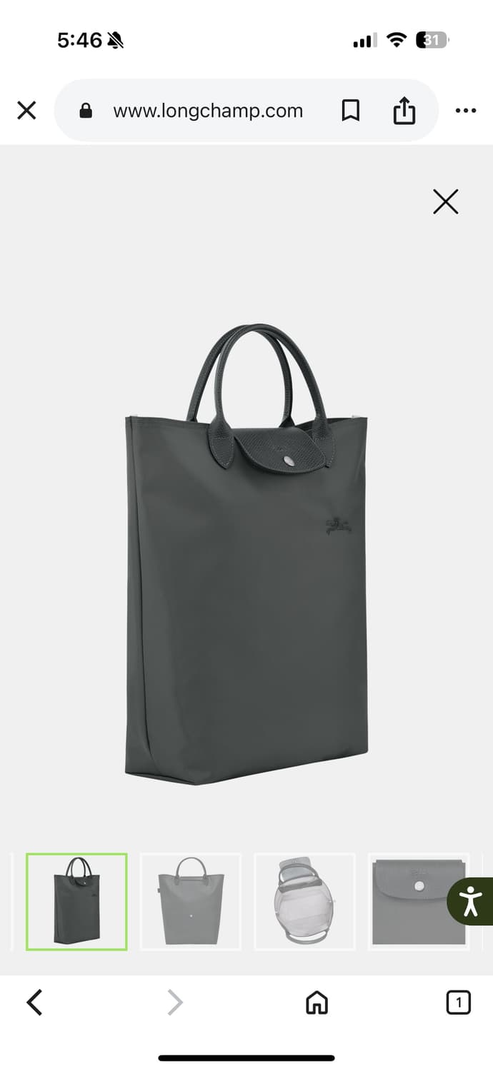 롱샴 르 플리아쥬 그린 M 탑핸들백 상품이미지3