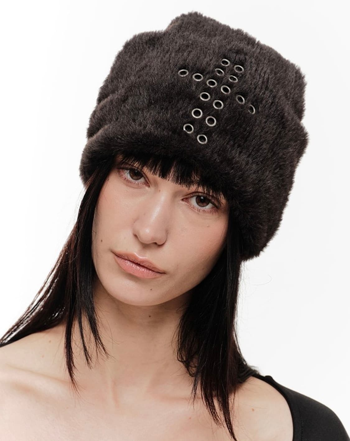 2000아카이브 허그 스터드 비니 블랙 상품이미지2