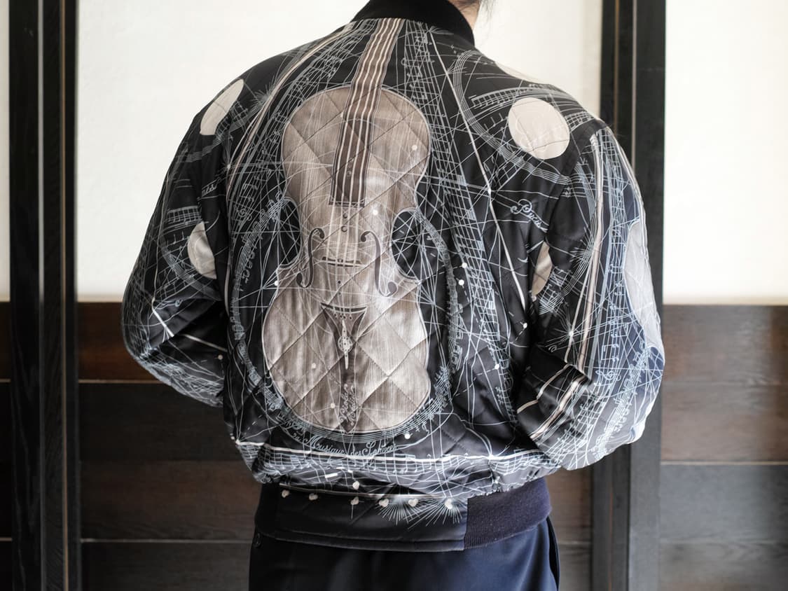 90‘s 에르메스 실크 리버시블 봄버 자켓 상품이미지1