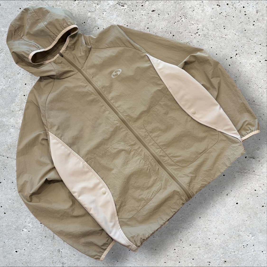 [M] 로어즈 LORES 후드 바람막이 자켓 베이지 D890 상품이미지1