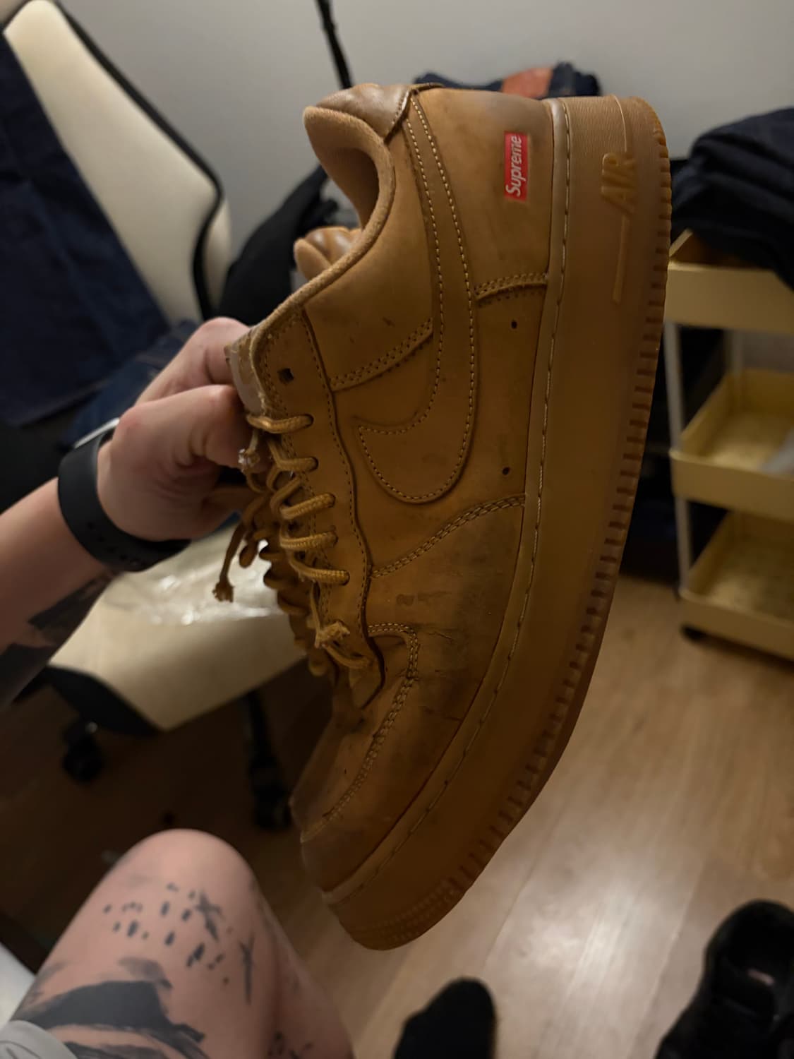 나이키 에어포스 슈프림 나이키 된장 & 블랙 2켤레 일괄 상품이미지3