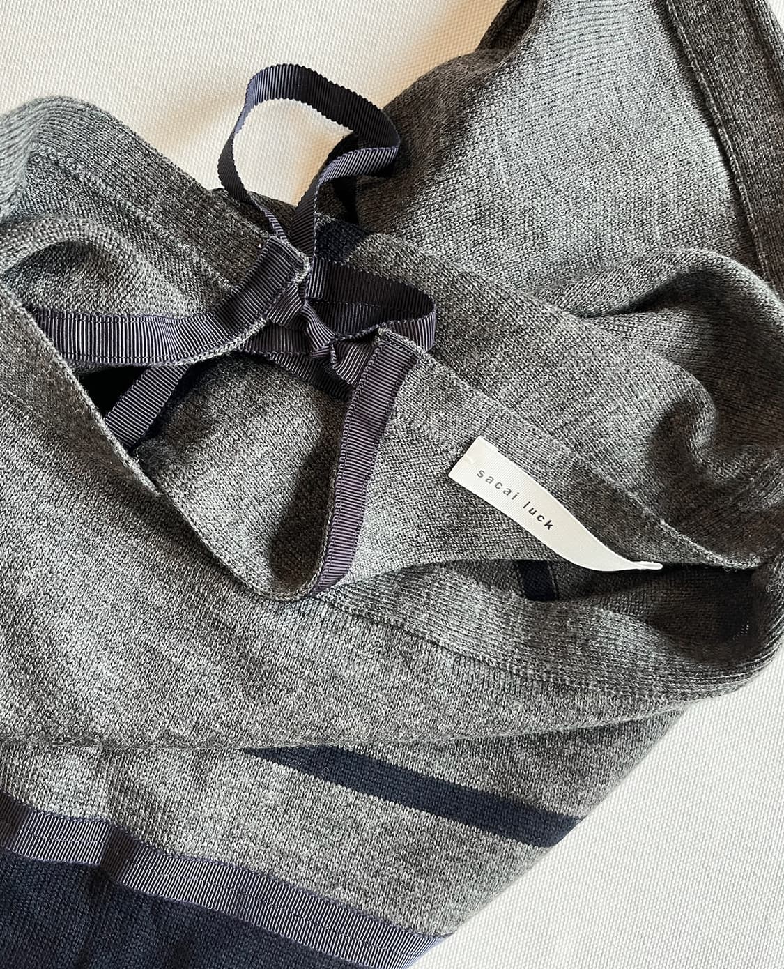 SACAI LUCK back ribbon wool knit 상품이미지10