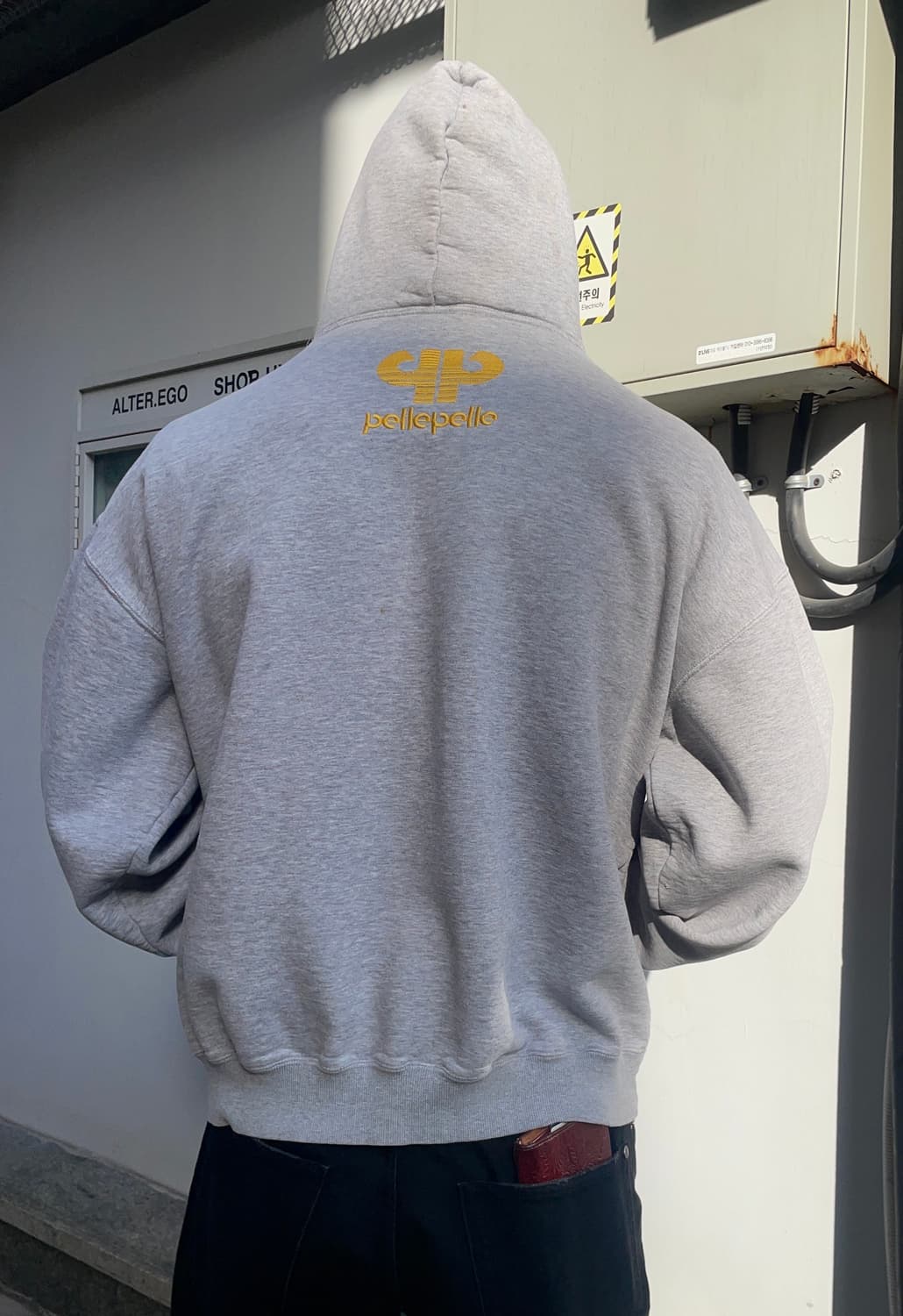Pelle Pelle big logo grey hoodie 상품이미지2