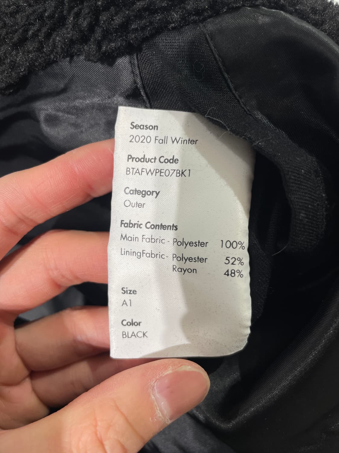 아더에러 블랙 칼시드 플리스 퍼 자켓 상품이미지8