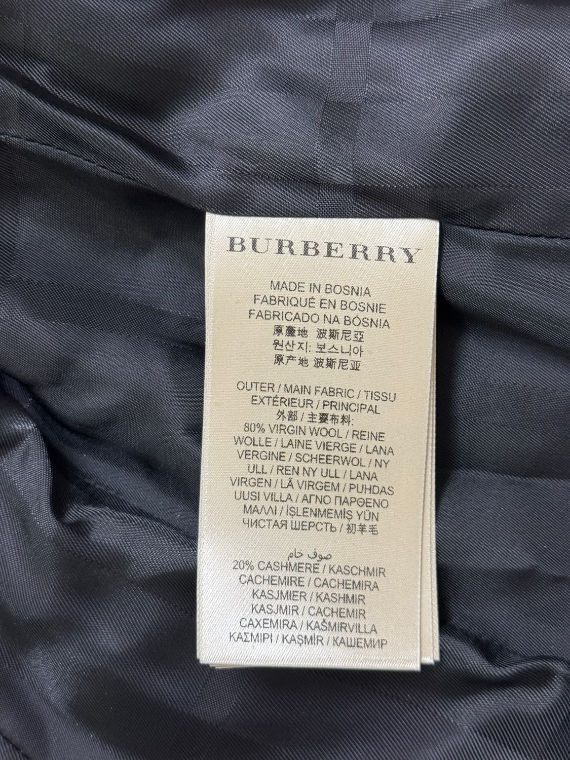 버버리 런던 울 캐시미어 더블 코트(새상품) 상품이미지8