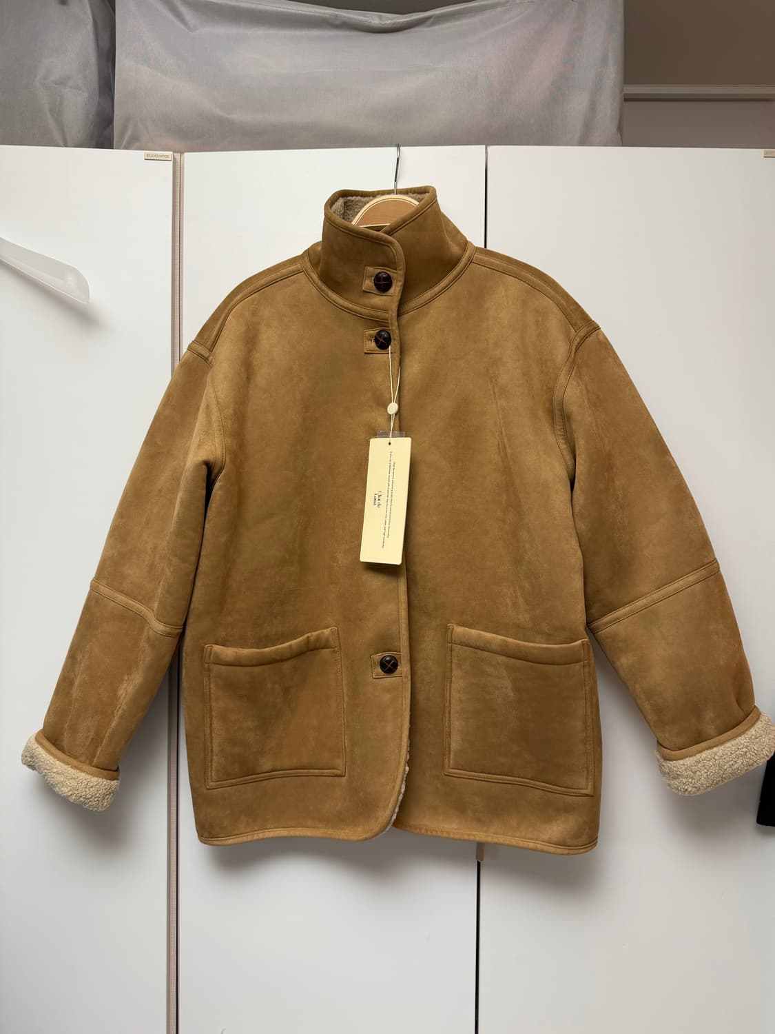 샤드라마 링킹 쉐어링 무스탕 베이지 상품이미지2