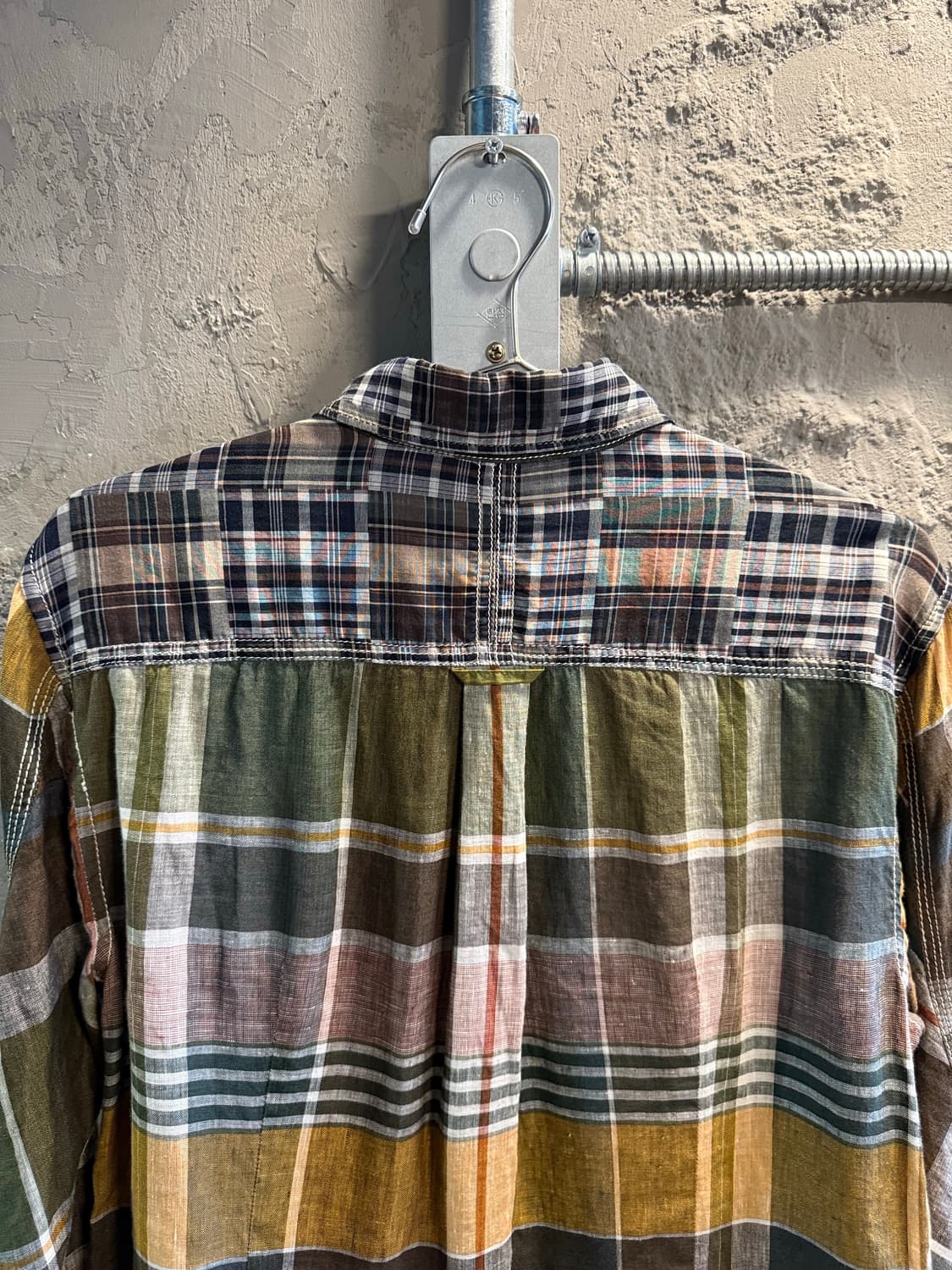 시스템 SYSTEM 패치워크 린넨 체크 셔츠 멀티컬러 100 상품이미지5