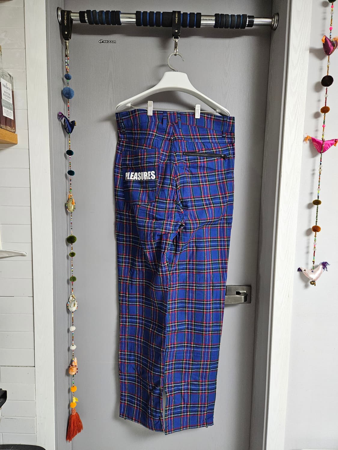 PLEASURES 체크 바지 블루 34 새상품 상품이미지6