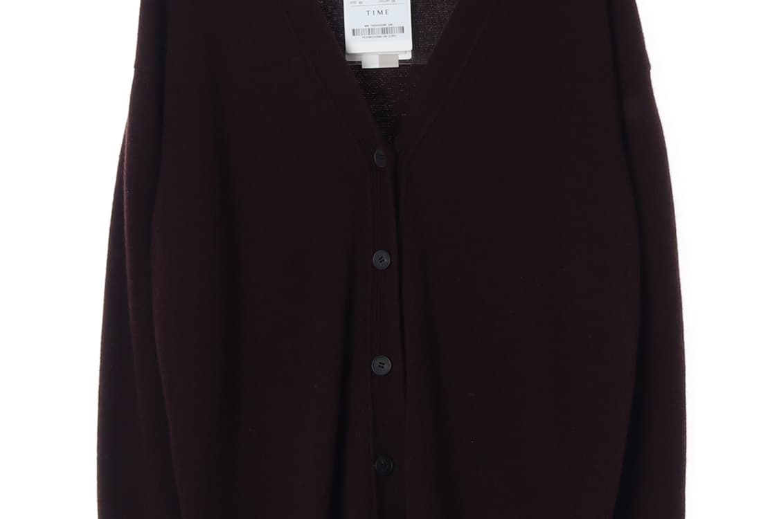 (새상품)[S]타임 캐시미어100% 브라운 레이스업 롱 니트 가디건
 상품이미지3