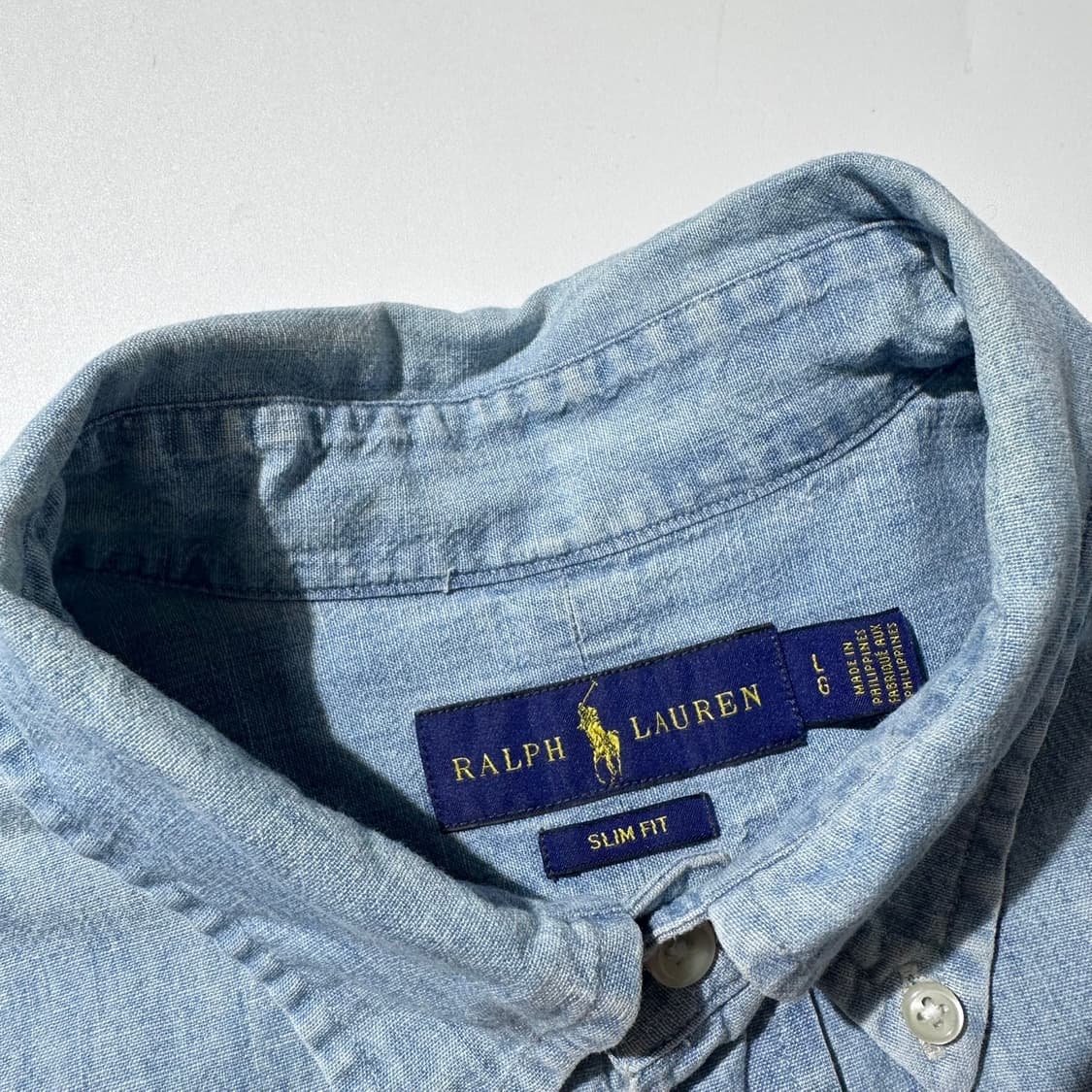 폴로 랄프로렌 샴브레이 데님 셔츠 상품이미지4
