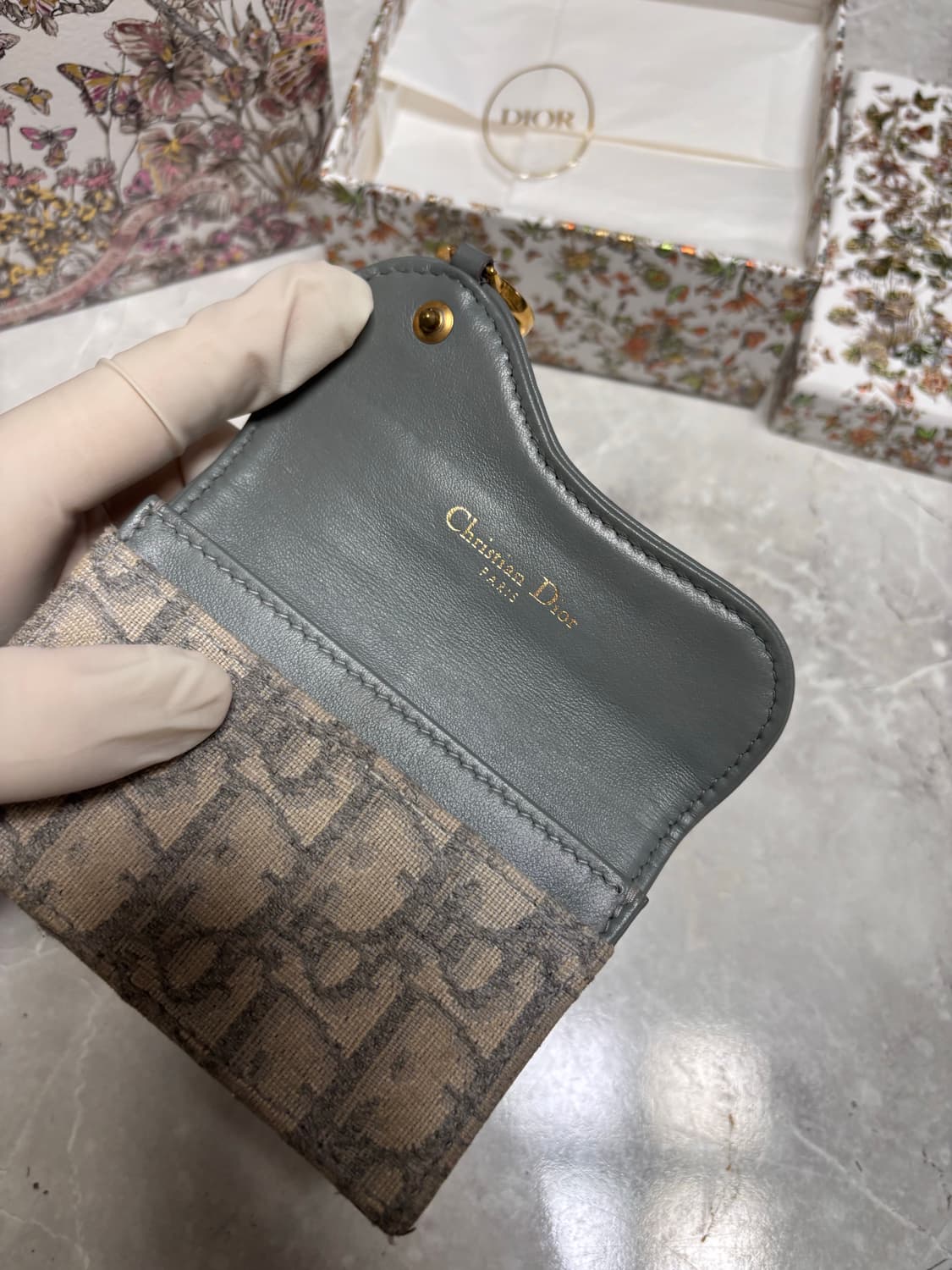 [S급] 풀박스 디올 새들 블룸 오블리크 카드지갑 상품이미지2