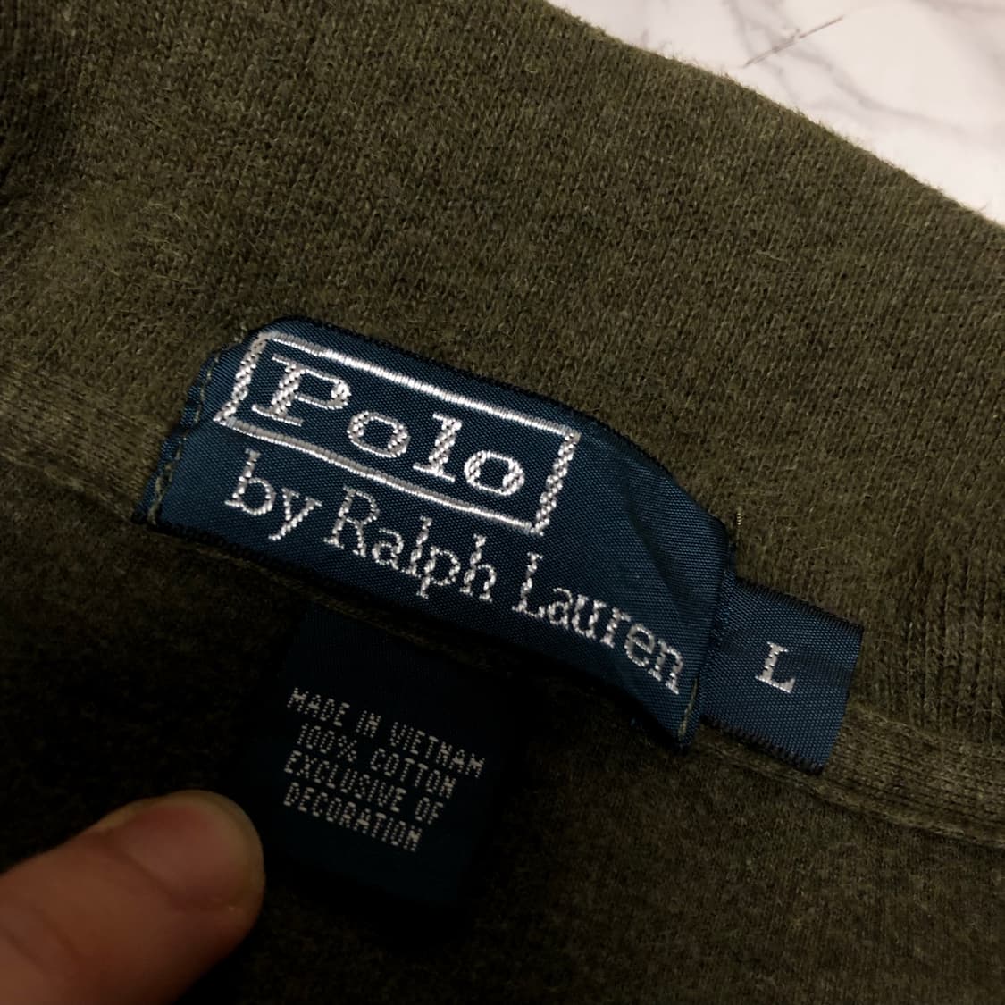 폴로 랄프로렌 딥카키 반집업 니트 상품이미지4