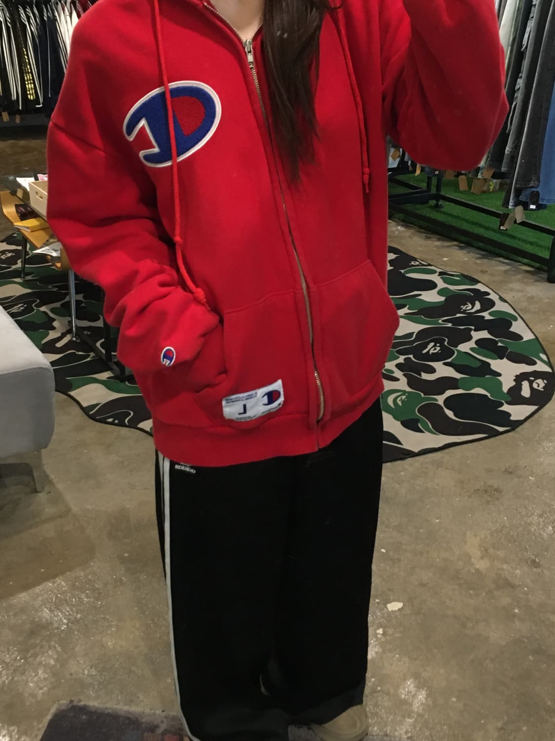 챔피온 후드집업 레드 상품이미지5