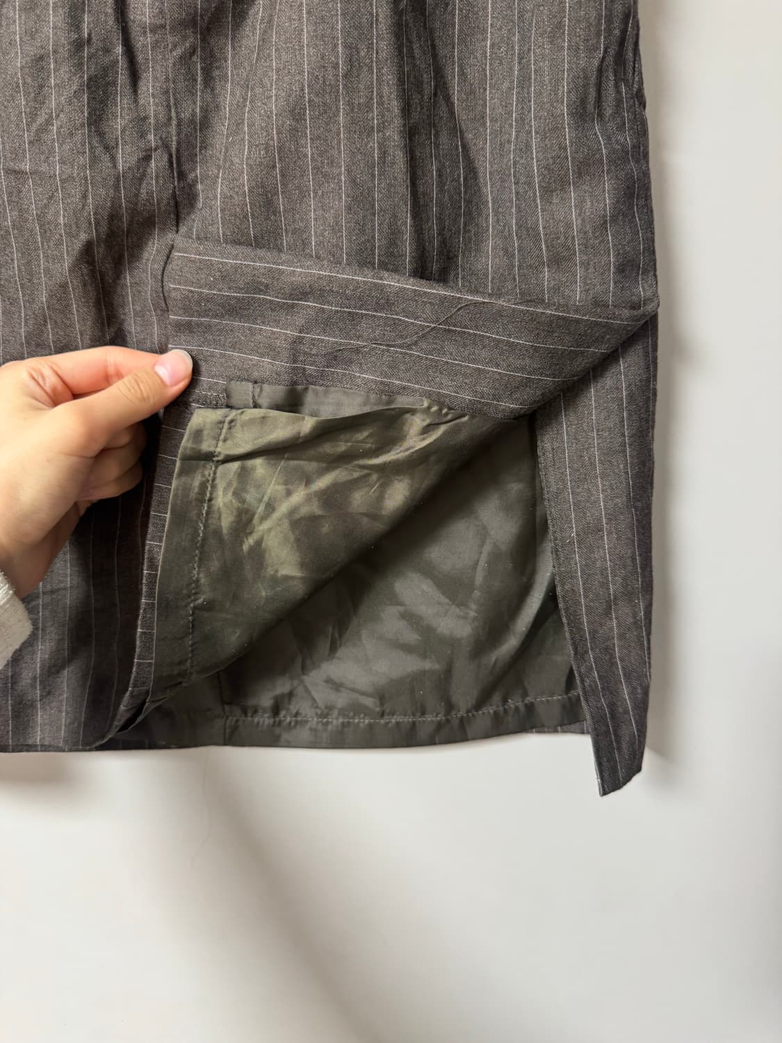 미디 스트라이프 치마 스커트 브라운 상품이미지2