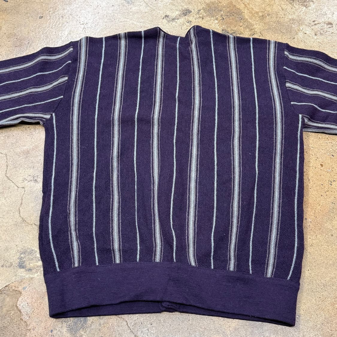 [정품/100] 라코스테 스트라이프 가디건 퍼플 b15 상품이미지4