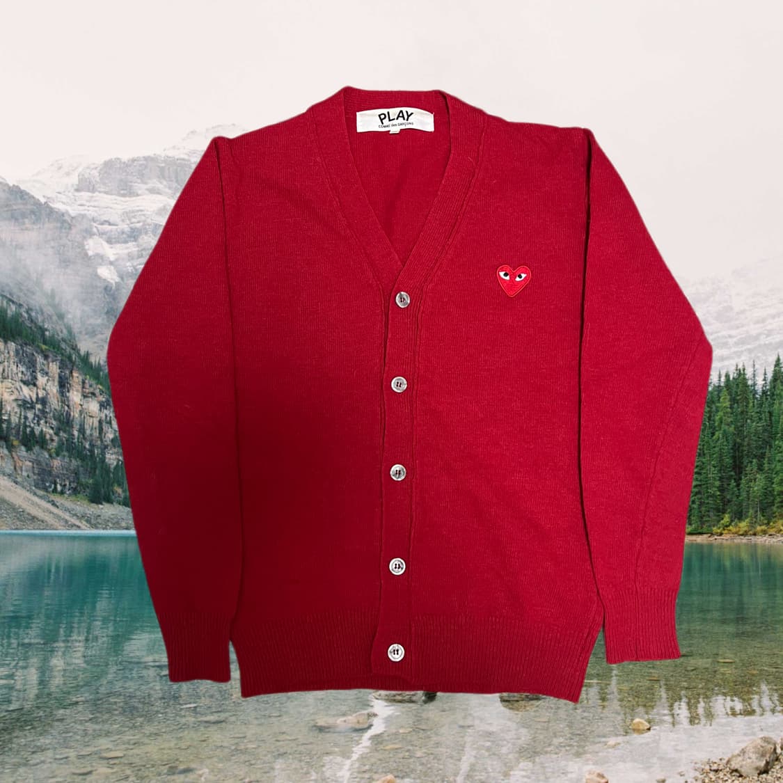 WMS 꼼데가르송 싱글 레드와펜 가디건 상품이미지1