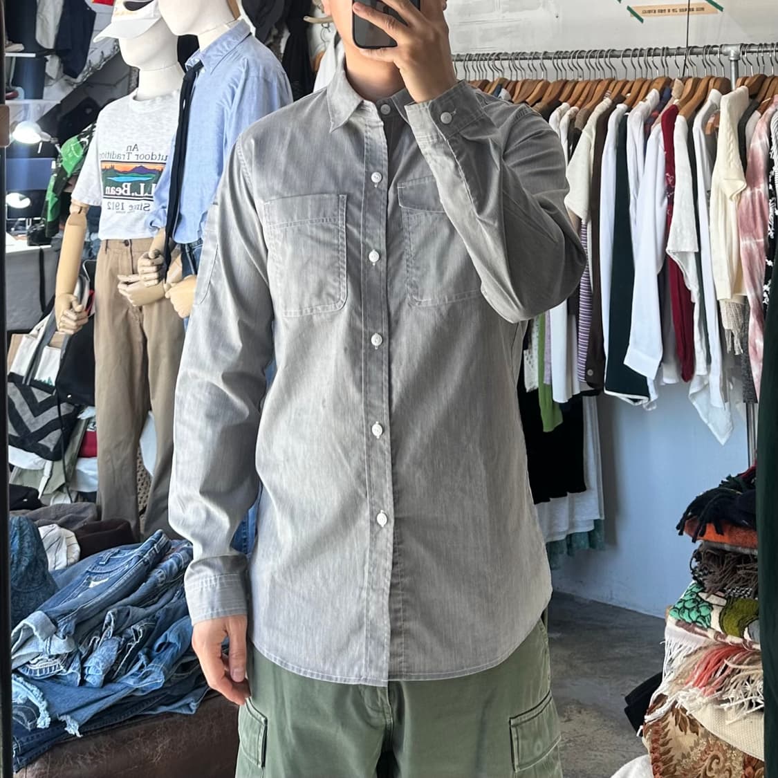 (착용컷) Wrangler 워크 셔츠 (남성용 98) 상품이미지3