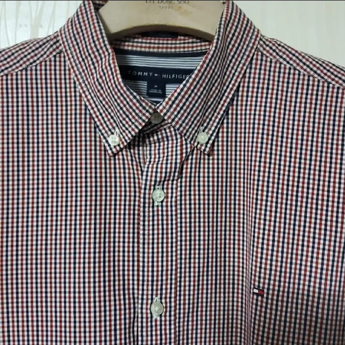 타미힐피거 남성 카라 남자 셔츠 남방 체크  M 100 상품이미지2