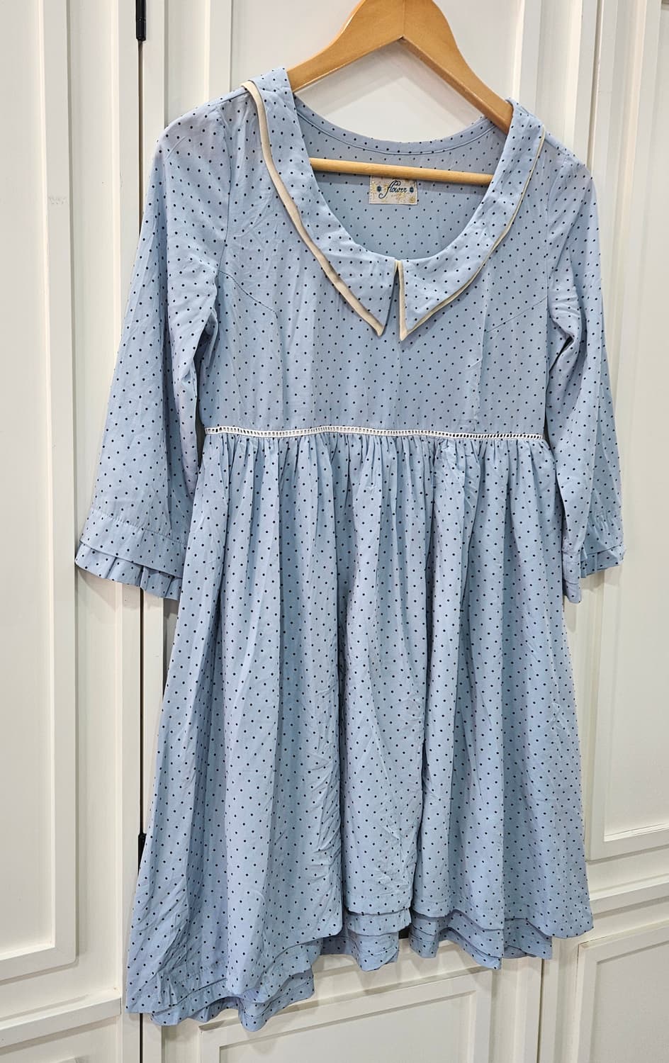도트 세일러카라 원피스 상품이미지2
