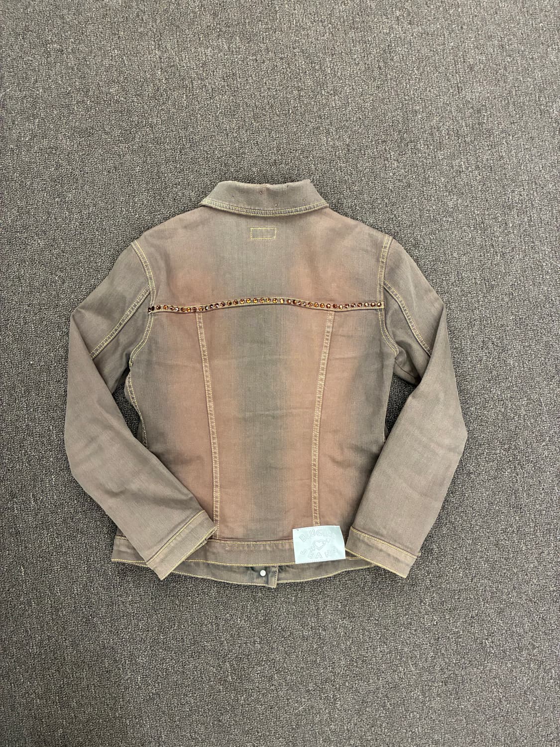 OS)Japanese vintage 여성 갈색 스터드 디테일 데님자켓 상품이미지7