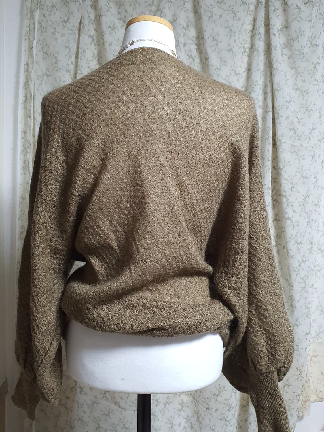 [모리걸] 너드 갈색 벌룬 소매 니트 풀오버 상품이미지3