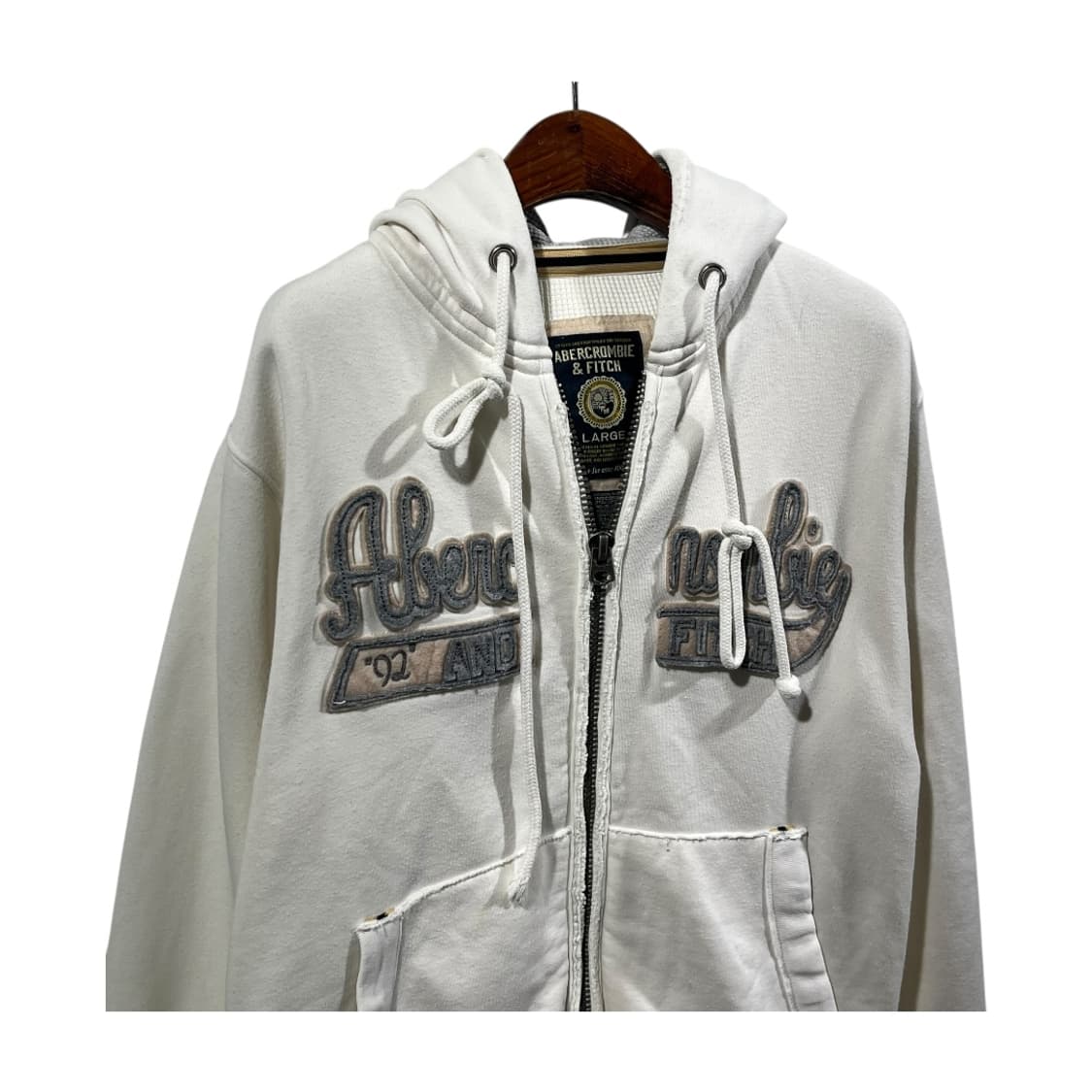 [A&F] 아베크롬비 앤 피치 로고 자수 헤비 후드집업 상품이미지3