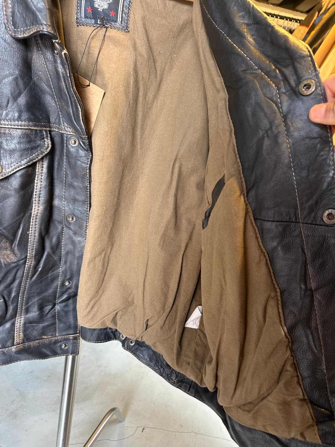 [105]Jack & Jones 헤비 리얼 레더 플라이트 자켓 상품이미지8