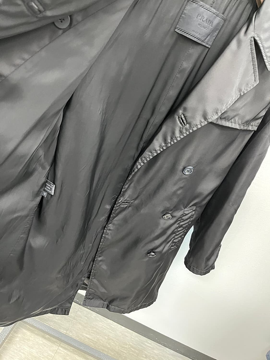 여) 프라다 리나일론 봄 더블코트 상품이미지5