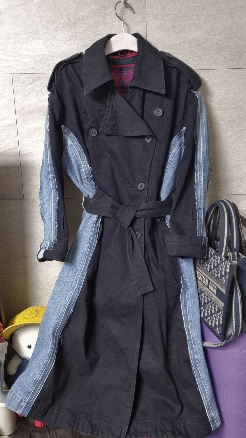 새상품) 디젤 데님앤 블랙 여성 트렌치 코트 상품이미지1