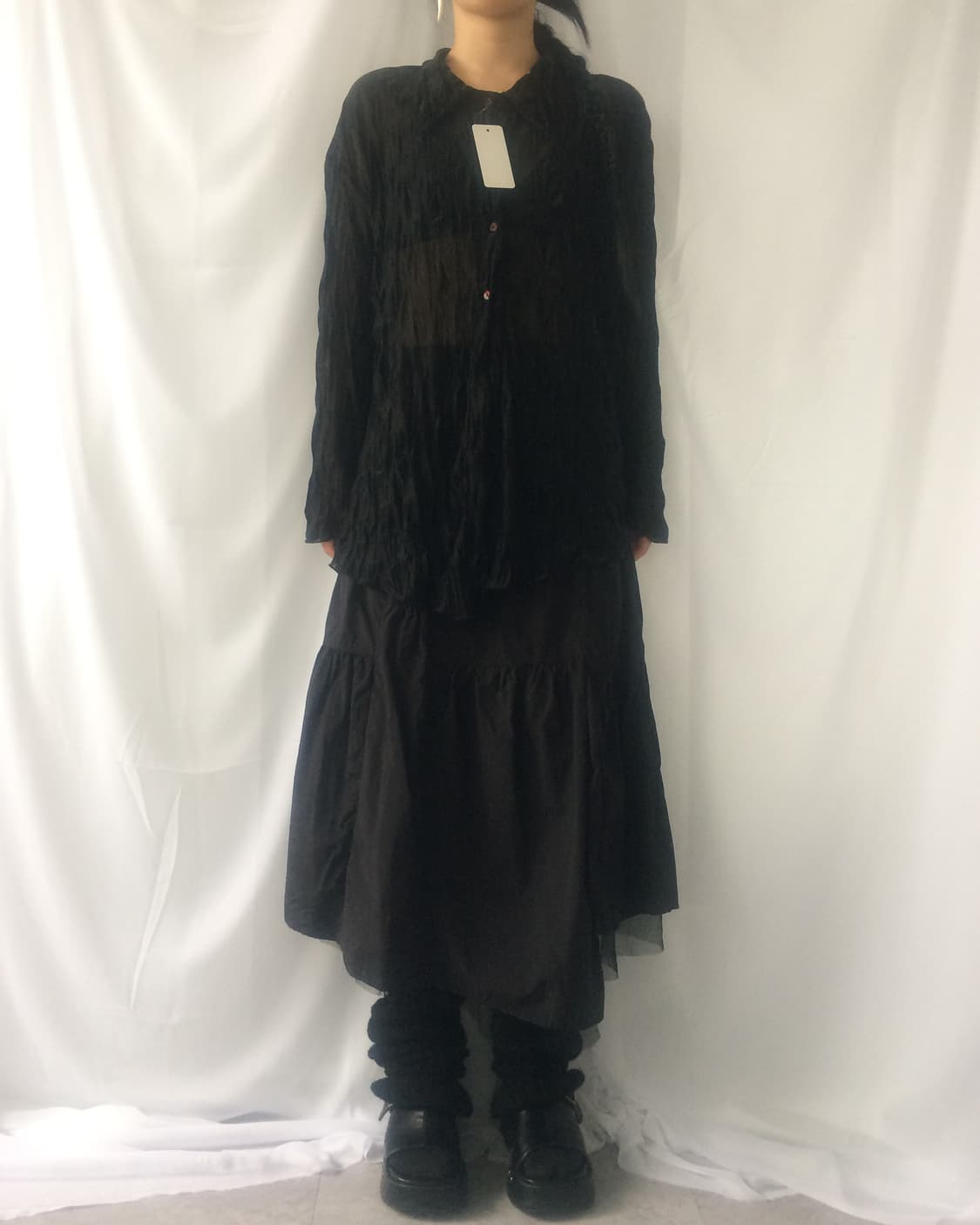 Pleats see through shirt 상품이미지7