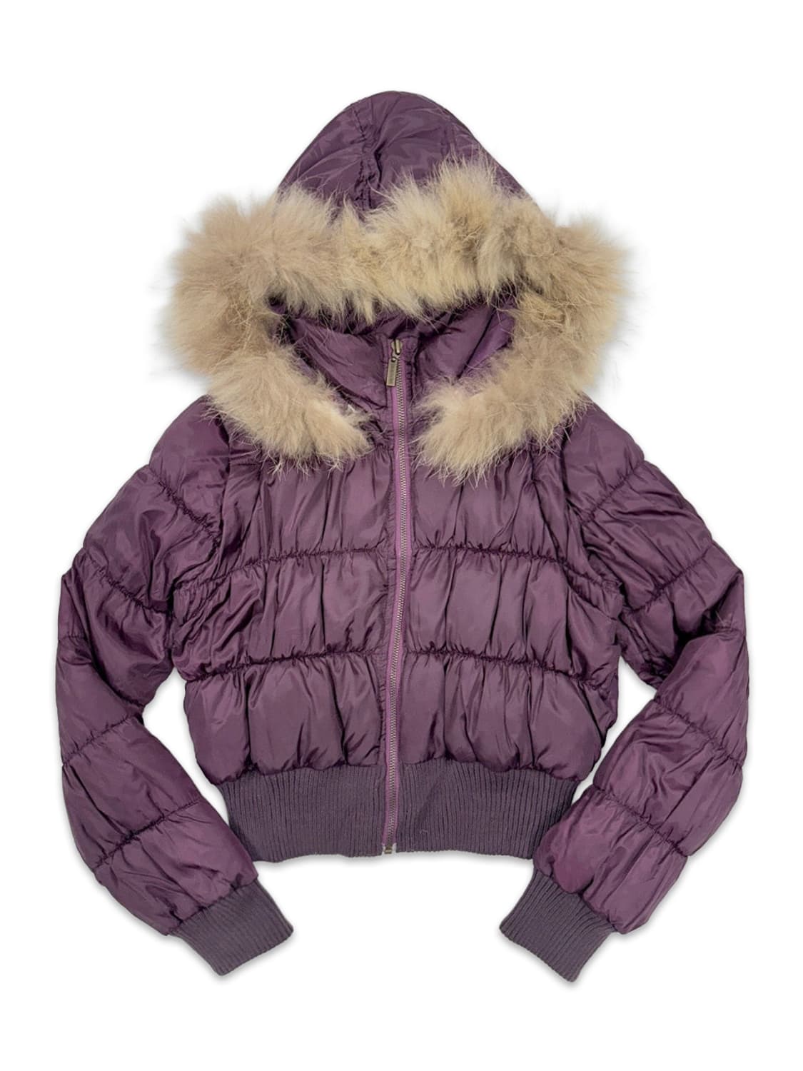 빈티지 Cecil McBee 바이올렛 퍼 2way 숏 패딩 상품이미지1