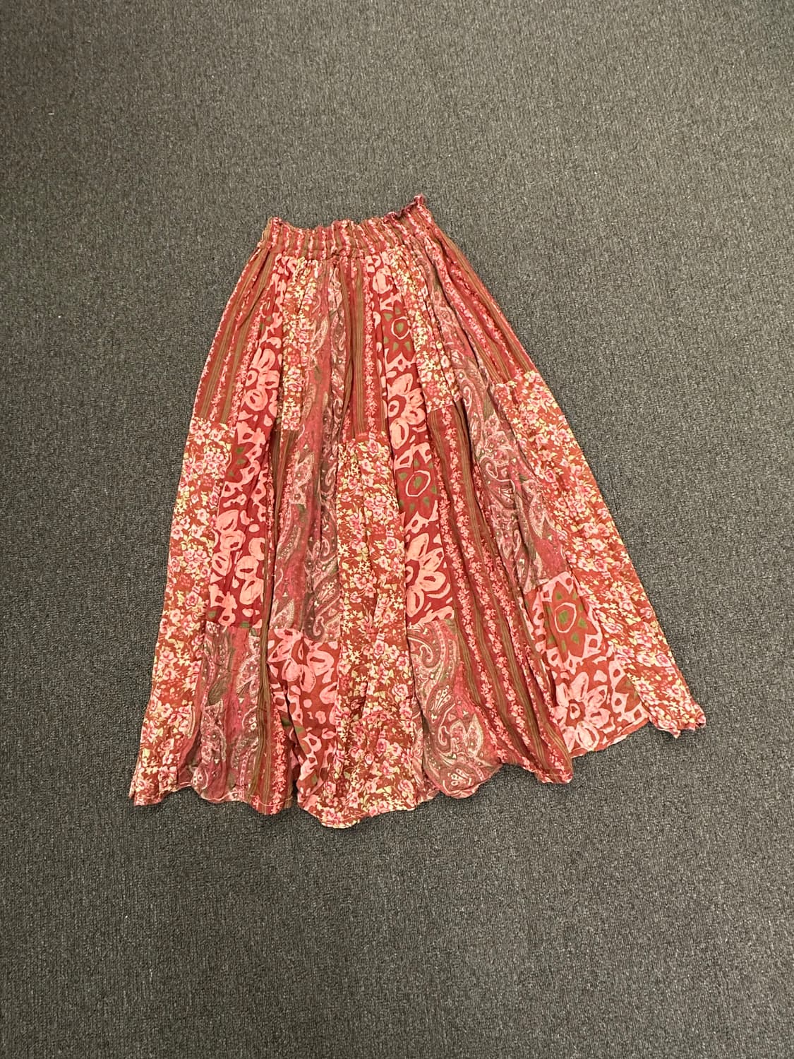 OS)Japanese vintage 패턴 밴딩 롱스커트 상품이미지4