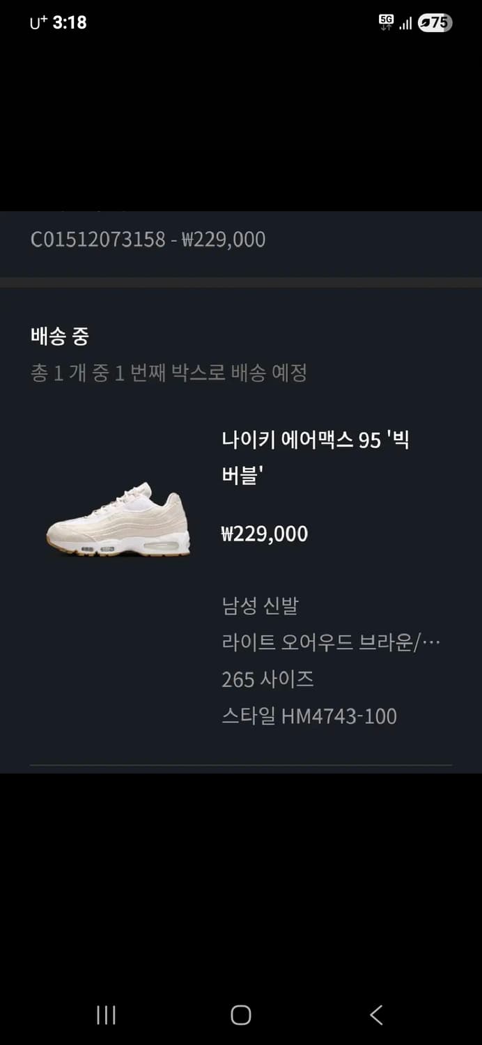 리바이스 나이키 95맥스 265 급매합니다!!! 상품이미지1
