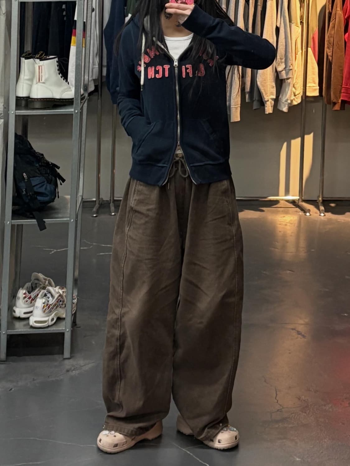 아베크롬비 핑크패치로고 네이비 후드집업 A3270 상품이미지1