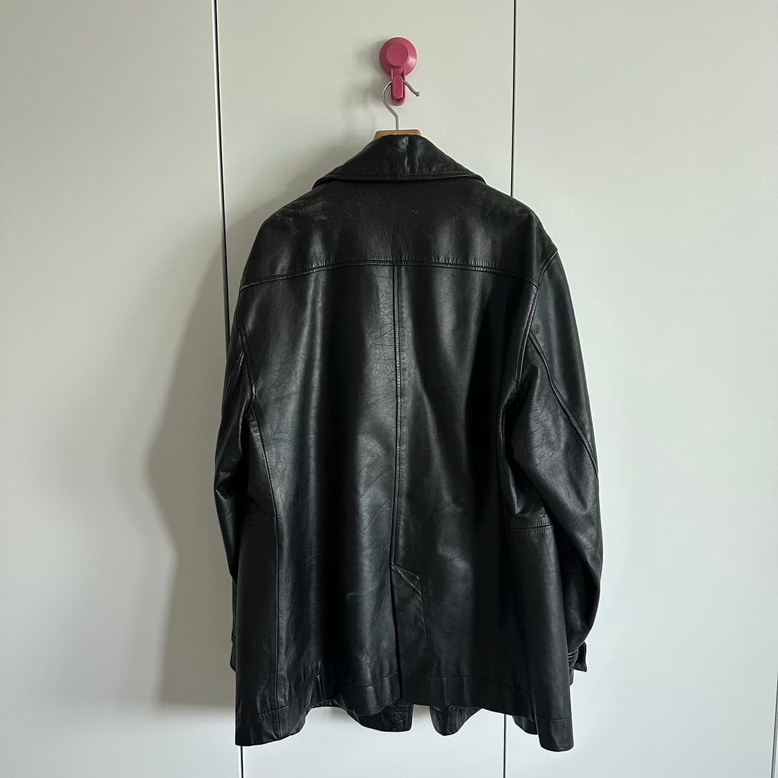 캘빈클라인 90’s 헤비 레더 트렌치코트 상품이미지2