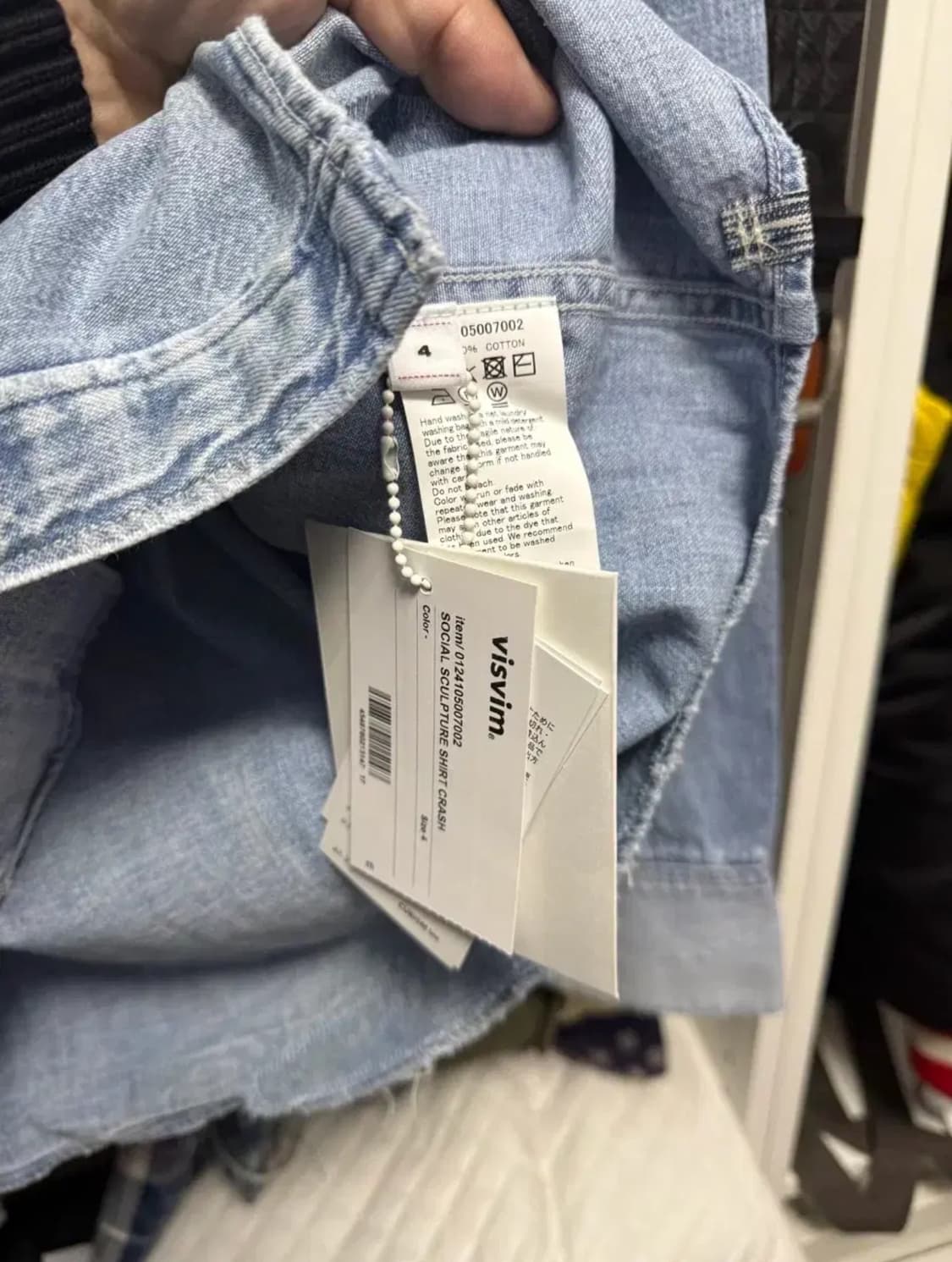 [4]비즈빔 24SS 소셜 스컬프처 데님 셔츠 크래쉬 상품이미지9