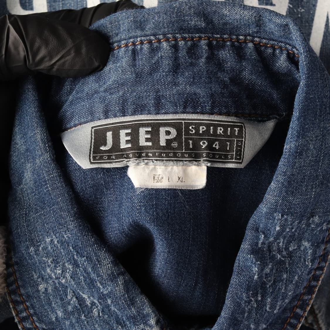 JEEP SPIRIT 빈티지 패치워크 워싱 데님 셔츠 M 상품이미지5
