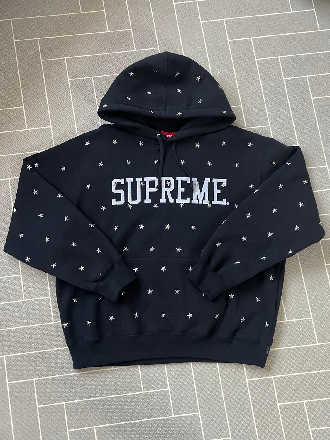 슈프림 스타 스터드 후드 블랙 M 상품이미지1
